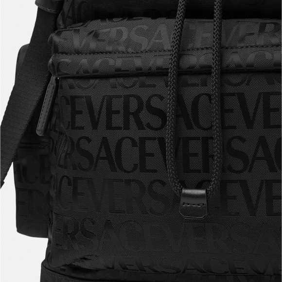“Versace” all over logo monogram print unisex large backpack NEW - Picture 5 of 14